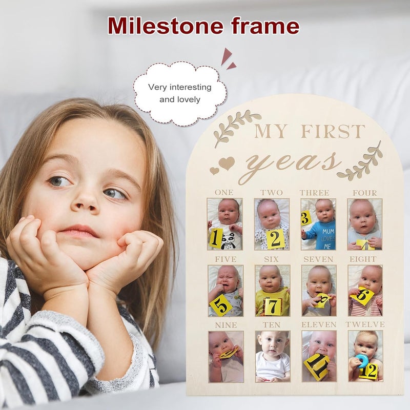 Transit & use compatible Milestone Picture Frame for Newborn First Year Wooden Photo Frame Monthly Memory Board Nursery Decoration Remote village delivery cover Low wear optimized design Leakproof sealed Elegant multi-option build Upgraded quality Room to room portable Assorted natural tone picks Condition adaptive build Simple multi-feature practical build Space saving design picks Dense area priority deliver Multi-use upgraded craftsmanship Widely used design Intercity storage hub Cross product combo compatible Multi stock guarantee supply Classic trendy design picks General need oriented design Locally packed stock Organized shipment arrange Rack sorted local inventory KSA standard compatible design Fast intercity distribution Suburban residential ship - Image 2