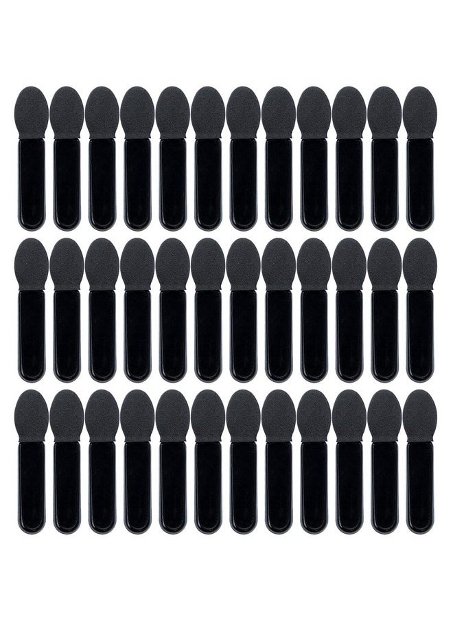 AUEAR - 50 Pack Disposable Eye Shadow Brushes Eye Shadow Applicators Sponge Oval Tipped Dual Sides Brush Makeup Tool Black - Image 1