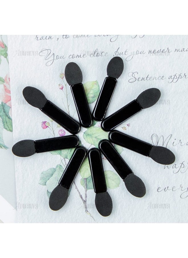 AUEAR - 50 Pack Disposable Eye Shadow Brushes Eye Shadow Applicators Sponge Oval Tipped Dual Sides Brush Makeup Tool Black - Image 1