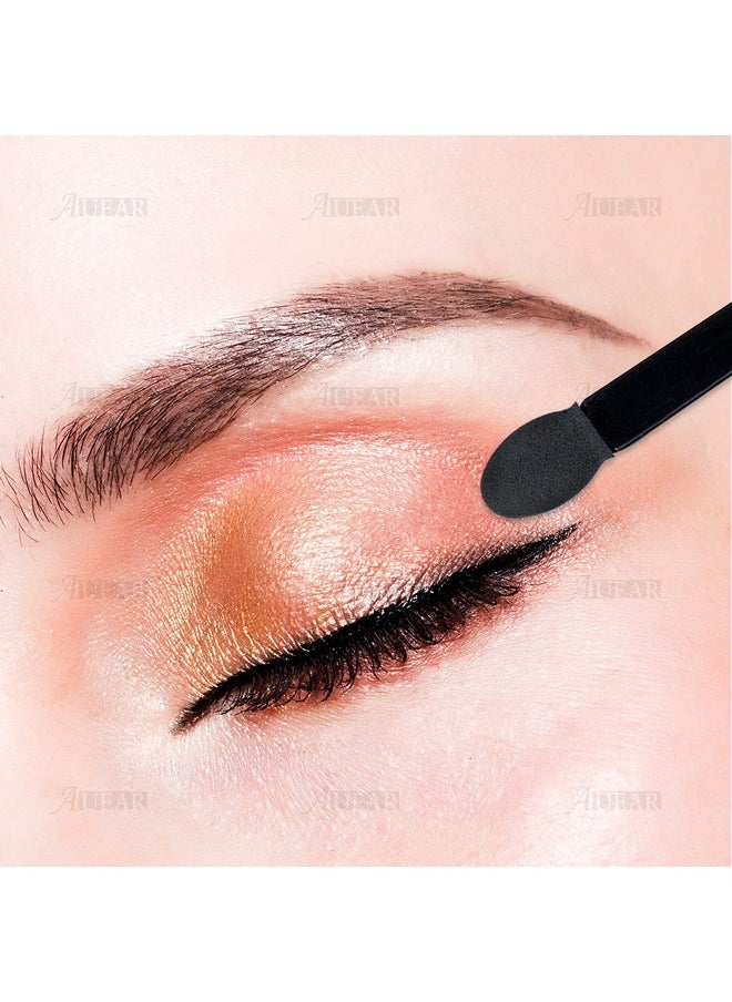 AUEAR - 50 Pack Disposable Eye Shadow Brushes Eye Shadow Applicators Sponge Oval Tipped Dual Sides Brush Makeup Tool Black - Image 1
