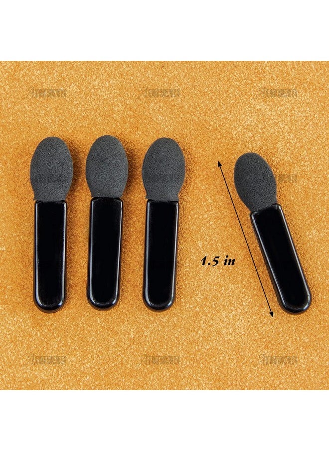 AUEAR - 50 Pack Disposable Eye Shadow Brushes Eye Shadow Applicators Sponge Oval Tipped Dual Sides Brush Makeup Tool Black - Image 1