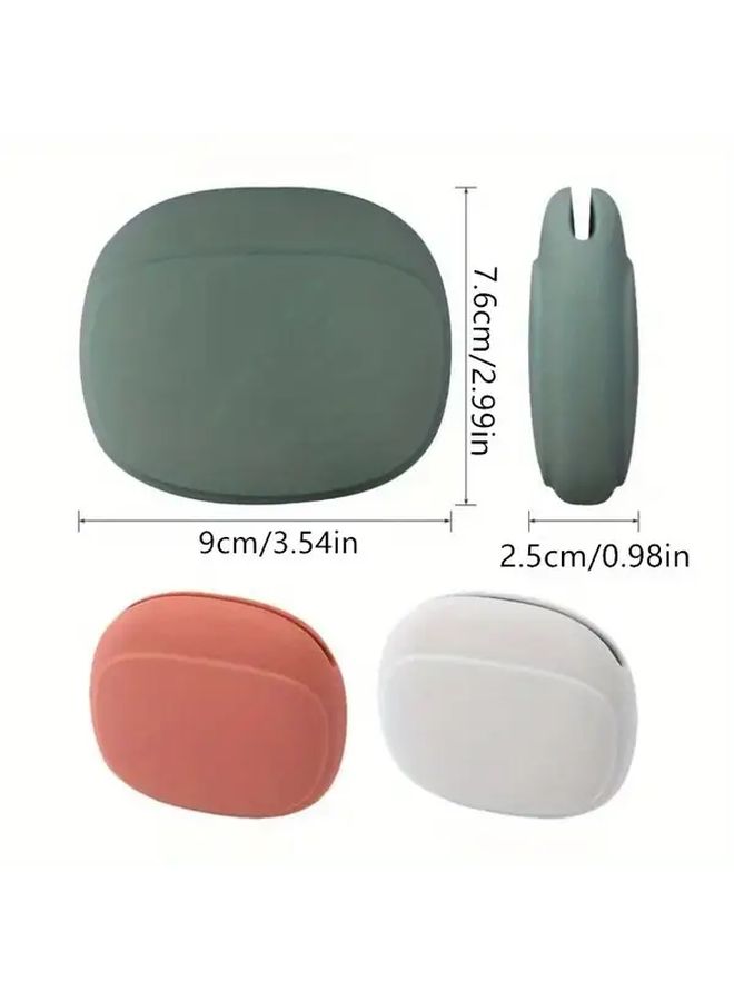 Portable Earphone Storage Bag Gray Lightweight Organizer Travel Accessory Foldable Case Minimalist Pouch Flexible Holder Headphone Case For Travelers Office Workers - Image 2