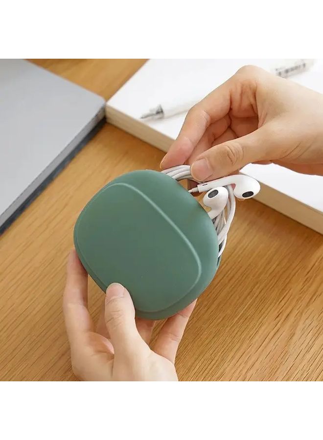Portable Earphone Storage Bag Gray Lightweight Organizer Travel Accessory Foldable Case Minimalist Pouch Flexible Holder Headphone Case For Travelers Office Workers - Image 4
