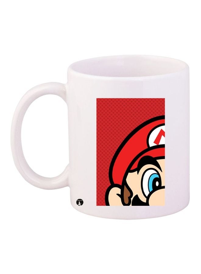 RYN Cartoon Printed Coffee Mug White/Red/Beige 11ounce