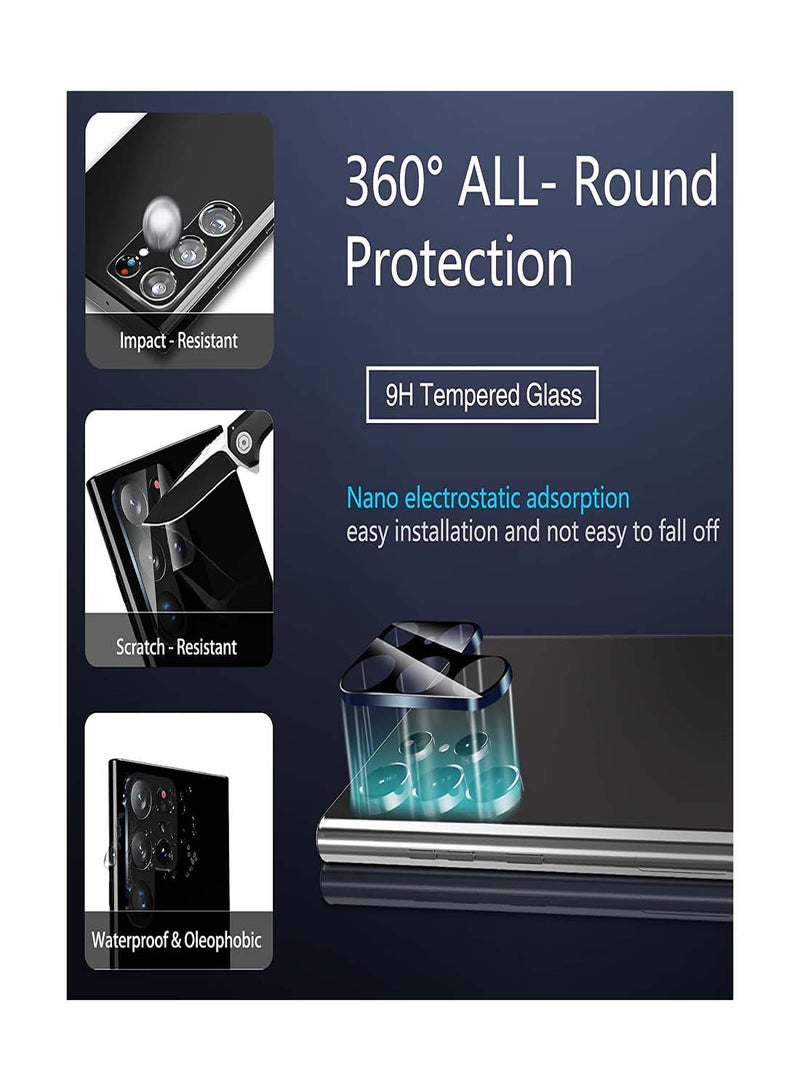 SYOSI [3+3 Pack] for Samsung Galaxy S22 Ultra 5G Screen Protector [Not Glass], 3Pcs Flexible TPU Film with 3PcsTempered Glass Camera Lens Protector, Fingerprint Compatible, Galaxy S22 Ultra Protector - Image 3