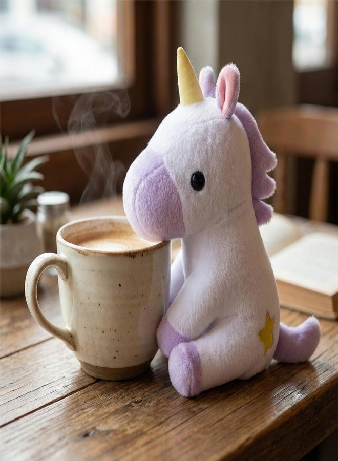 WEIGEDU Adorable Small Star Unicorn Stuffed Animals Plush Toys for Kids Girls Toddler Babies Birthday Bedtime Gift, 9.8 inches Purple and White - Image 4