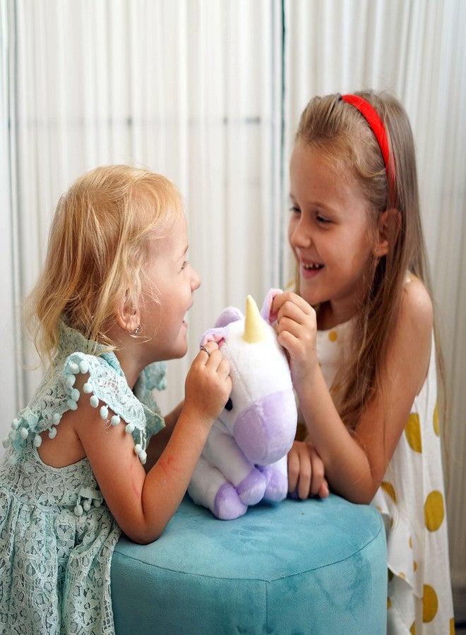 WEIGEDU Adorable Small Star Unicorn Stuffed Animals Plush Toys for Kids Girls Toddler Babies Birthday Bedtime Gift, 9.8 inches Purple and White - Image 5