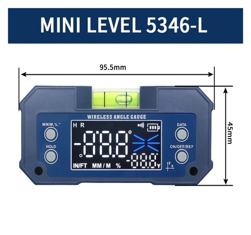 Mini Magnetic Level Gauge Rechargable Dual Axis Digital Angle Finder 5346 L - Image 3