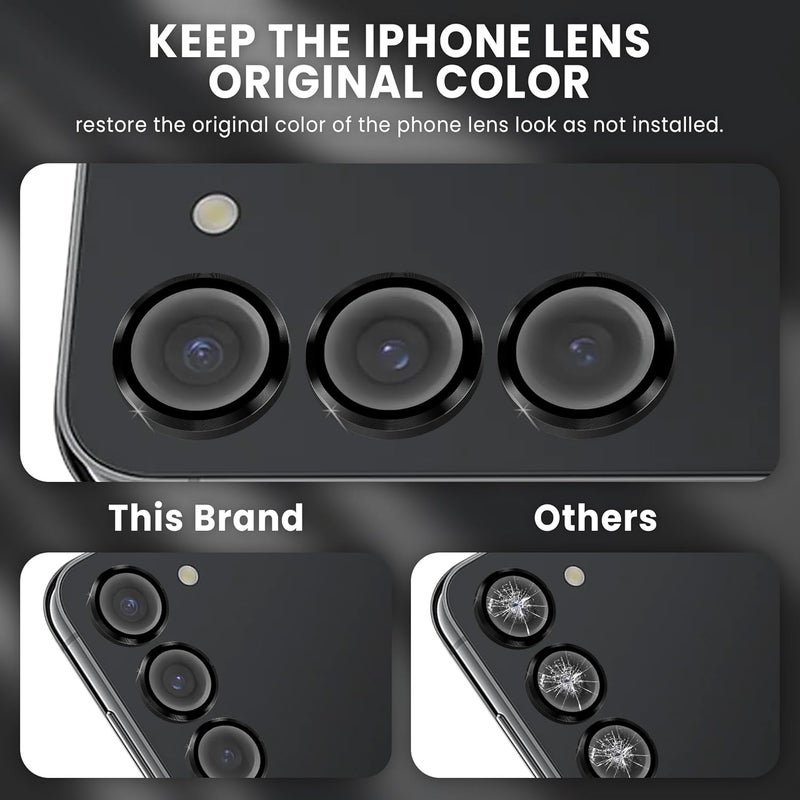 FIRST MART Camera Lens Protector for Samsung Galaxy S23 Plus (6.6 Inches) Tough HD Individual Aluminum Alloy Lens Rings Cover, Scratch Resistant, Thin Lens Protection| Black, 1 Pack - Image 2