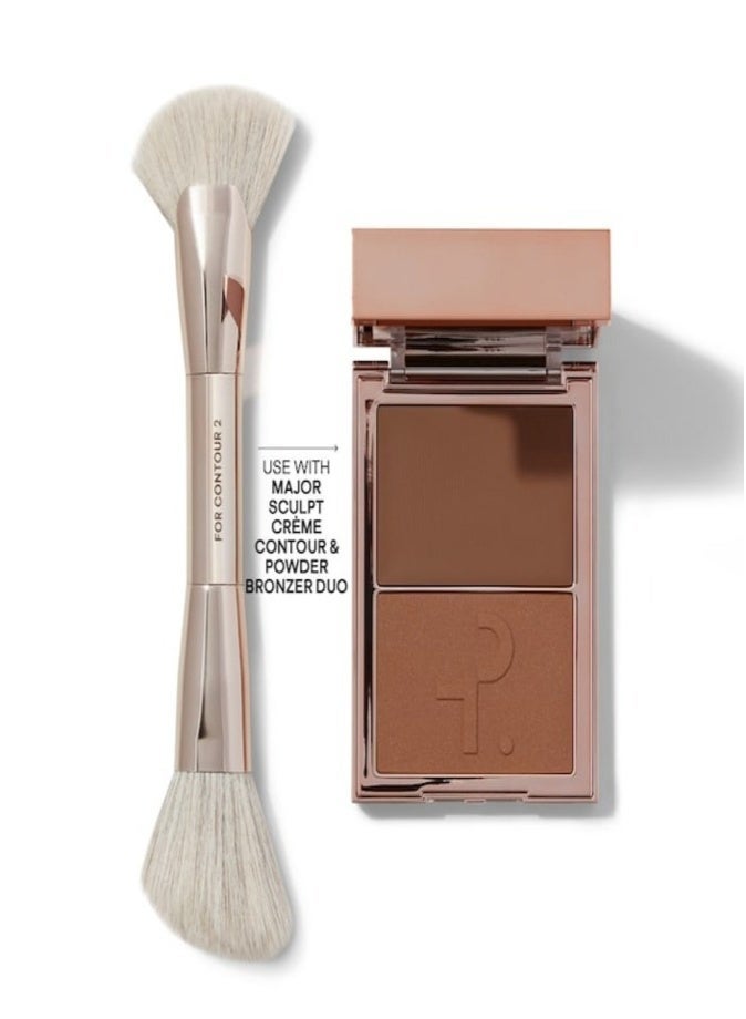 باتريك تا فرشاة كونتور مزدوجة الأطراف من باتريك تا - فرشاة احترافية لنحت ومزج الوجه باستخدام كريم وبودرة الكونتور - Image 5