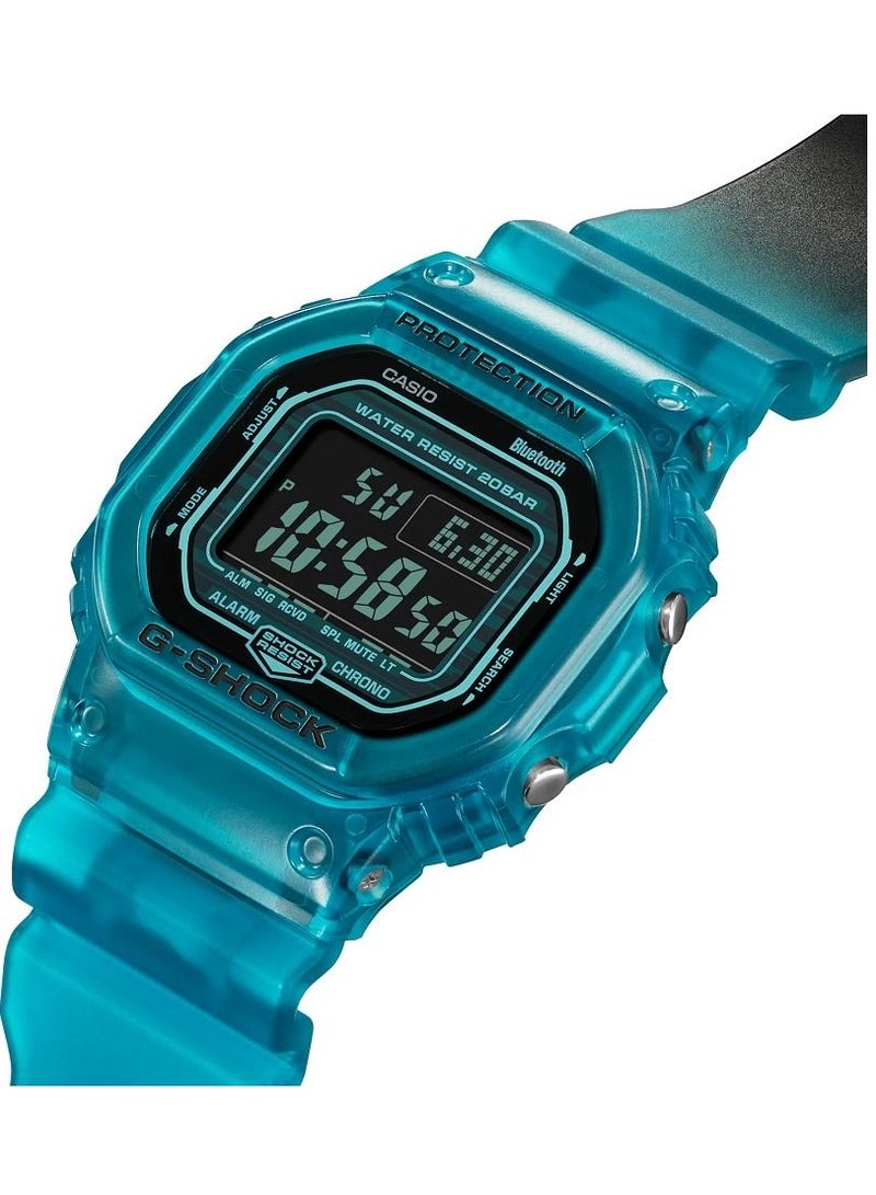 Casio Men Watch G-Shock Smartphone Link Digital Black Dial Translucent Case Resin Band DW-B5600G-2 - Image 2