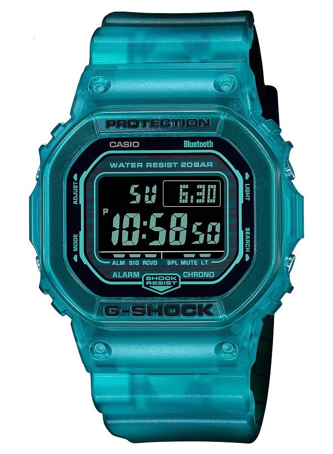 Casio Men Watch G-Shock Smartphone Link Digital Black Dial Translucent Case Resin Band DW-B5600G-2 - Image 1