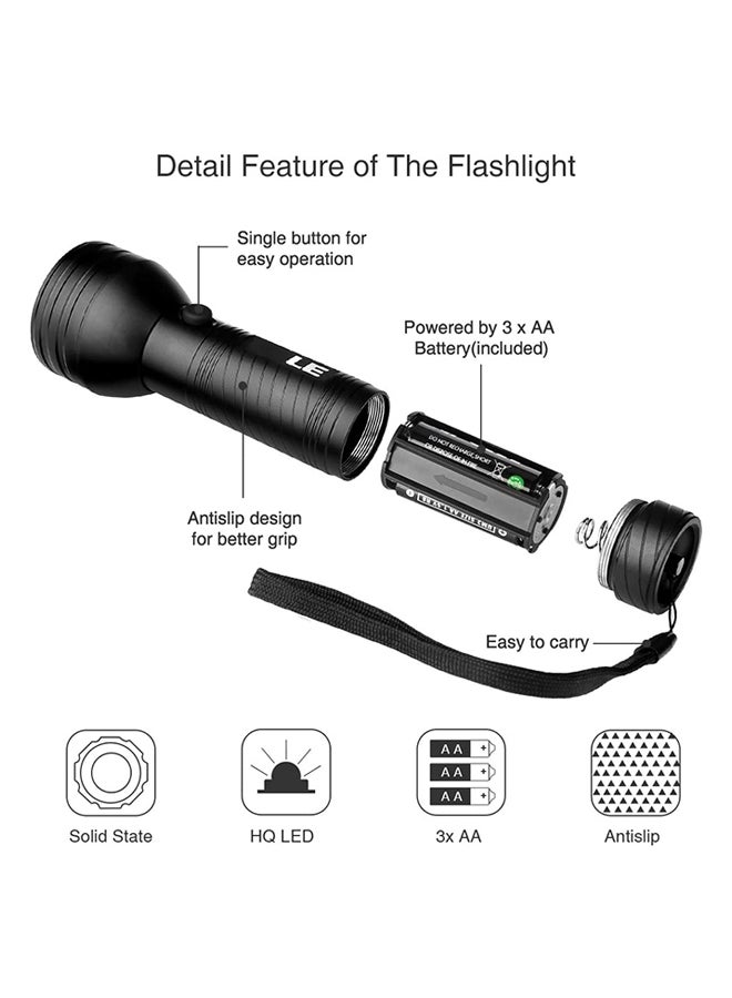 UV LED Flashlight Black  - Image 2