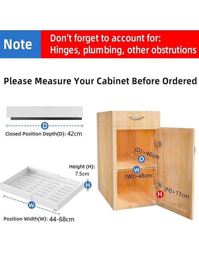 Garlo Expandable Slide Out Cabinet Organizer Shelf with Adhesive Film,Heavy Duty Storage and Organization Slide Out Pantry Shelves Sliding Drawer Pantry Shelf for Kitchen(1PC)  - Image 3