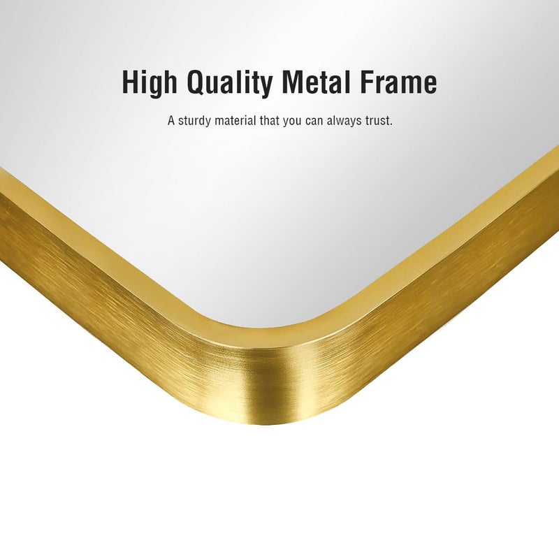ITSRG Floor Mirror, Full Length Mirror with Stand, Arched Wall Mirror, Gold Floor Mirror Freestanding, Wall Mounted Mirror for Bedroom Living Room, Gold - Image 5