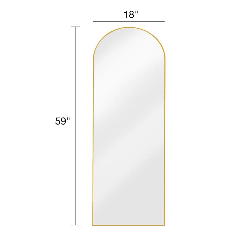 ITSRG Floor Mirror, Full Length Mirror with Stand, Arched Wall Mirror, Gold Floor Mirror Freestanding, Wall Mounted Mirror for Bedroom Living Room, Gold - Image 4
