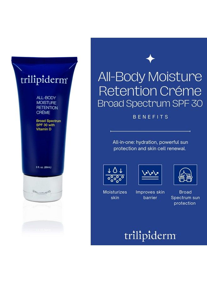 Trilipiderm Allbody Moisture Retention Crème Broad Spectrum Spf 30 With Vitamin D 2Pack Of Travelsize 3 Ounce Tubes Plantbased Allday Hydration Sunscreen For Body And Face - Image 3