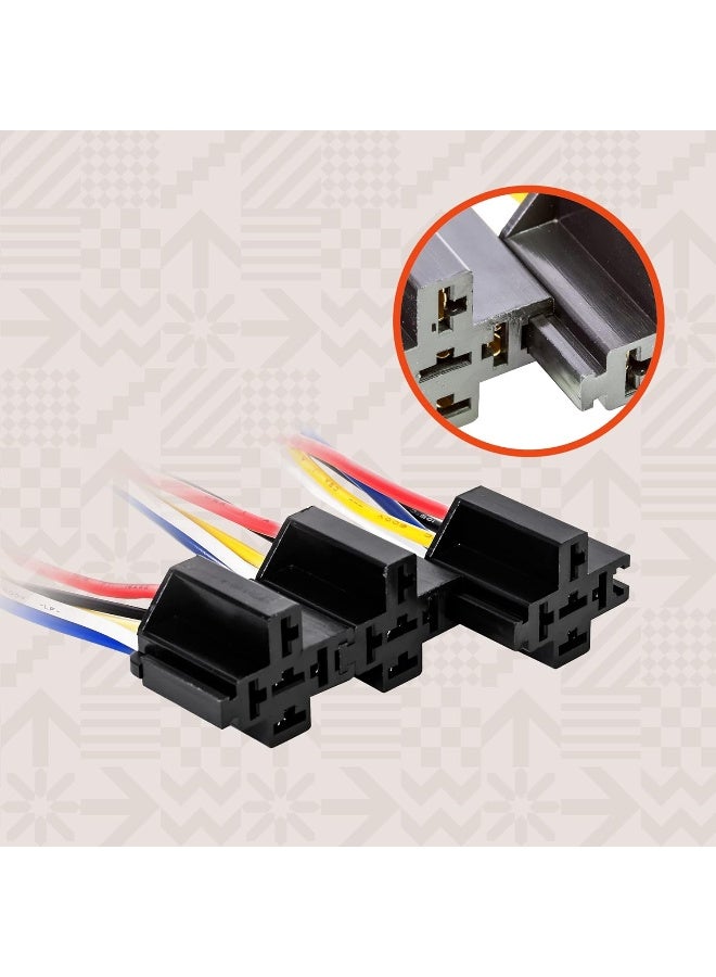 ONLINE LED STORE 6 Pack - 12V Dc 40/30 Amp 5-Pin Spdt Automotive Relay Harness Set (Bosch Style With Interlocking Harnesses)  - Image 3
