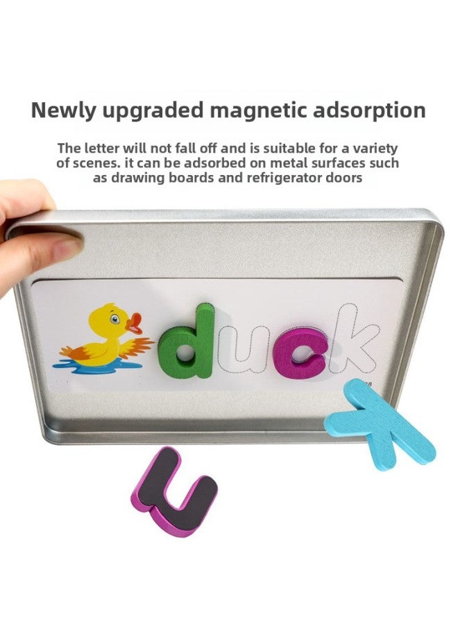 Magnetic Spelling Children's Puzzle Toys 3-6 Years Old Magnetic Building Blocks Baby Early Education Puzzle Children's Intelligence Puzzle-Color:Magnetic Spelling Words - Image 5