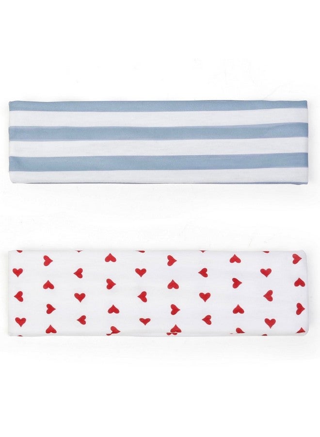 TERSE Fashion Headbands For Women Short Hair Non Slip Elastic Floral Hairbands Soft Fabric Hair Bands For Women'S Hair 2 Inches Thick Stripe Head Band For Girls Valentine'S Day Heart Headbands - Image 3