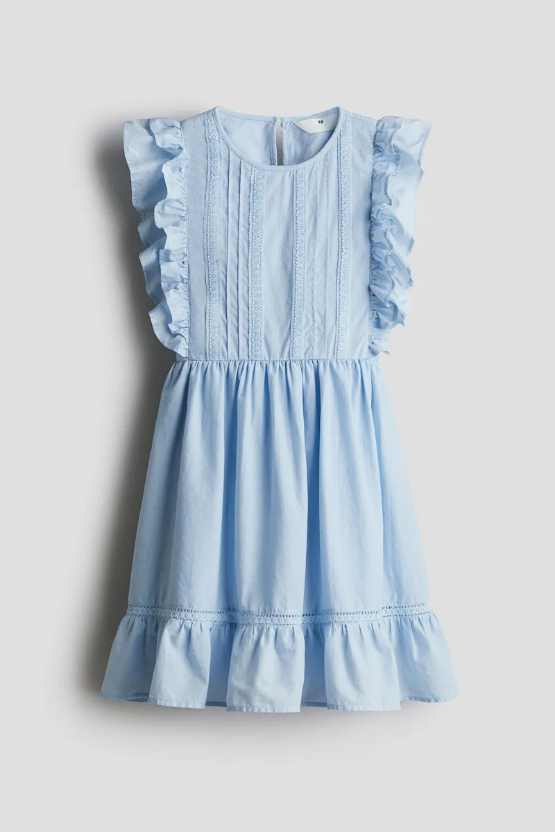 اتش اند ام Flounce-trimmed cotton dress
