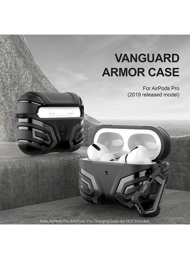 Armor Case for AirPods Pro 2, Headphone Cover Anti Fall Shockproof TPU Case Cover With Buckle, Protective Shell Headphones Case (Black) - Image 4