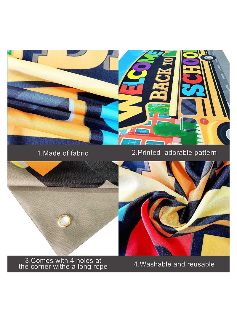 Large Welcome Back to School Banner for Classroom Decor, 110cm x 180cm, School Bus Decoration | Welcome back to school first day of school banner, decorations printed from Up to Date Egypt - Image 5