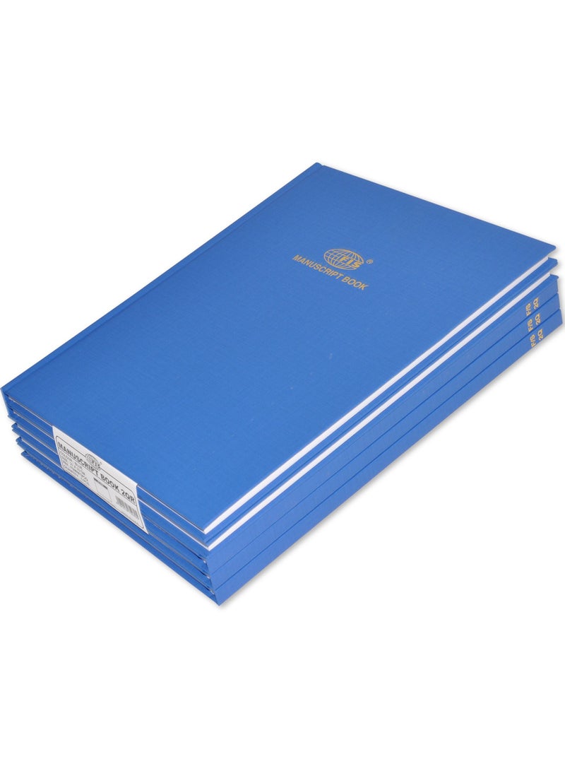 FIS 5-Piece Manuscript Book Set Blue, 2 Quire, Plain, Size: F/S ( 210 x 330 mm ) - FSMNFSP2Q - Image 1