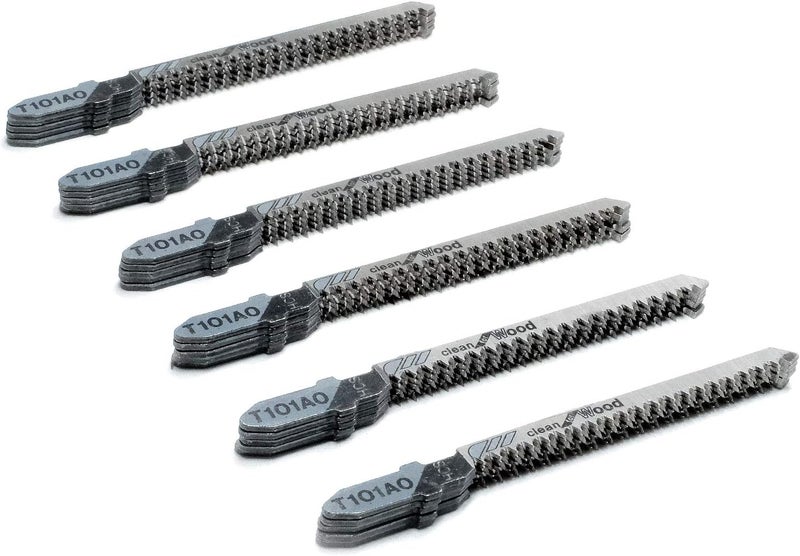 TAROSE 30-Piece T101AO 3-1/4 Inch 20 TPI Assorted T-Shank Scrolling Jig Saw Blades Set for Clean Cutting Wood - Image 1