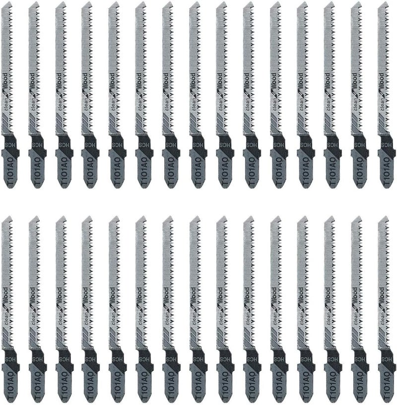 TAROSE 30-Piece T101AO 3-1/4 Inch 20 TPI Assorted T-Shank Scrolling Jig Saw Blades Set for Clean Cutting Wood - Image 2