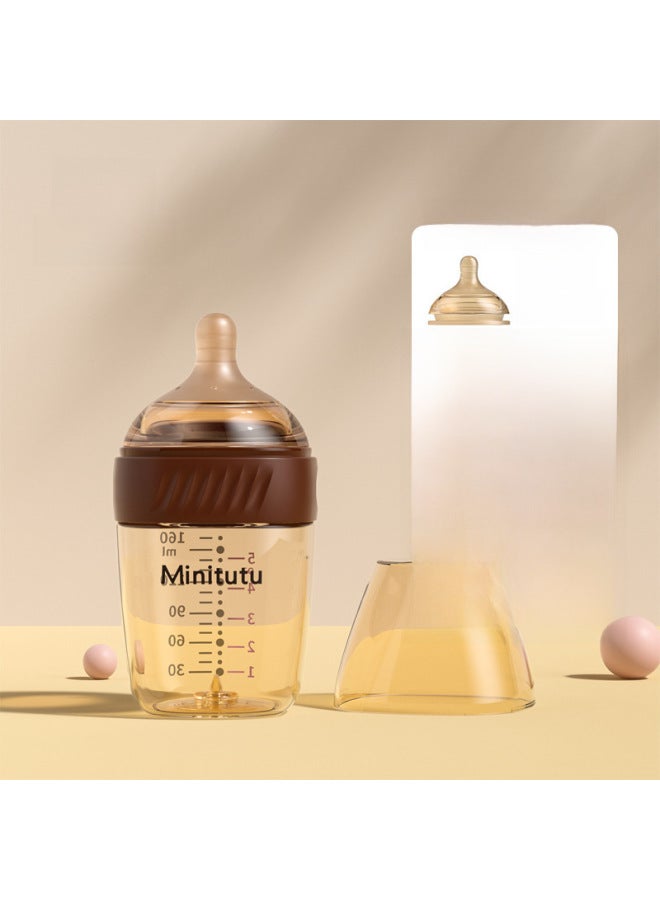 ميني توتو زجاجة رضاعة حساسة للحرارة للأطفال حديثي الولادة 0-3-6 أشهر، مضادة للانتفاخ والاختناق، مزودة بنظام تهوية من القاعدة