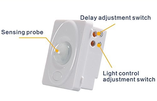 Tuodi PIR Motion Sensor Switch with Timer Light Sensitivity Adjustment, White - Image 3