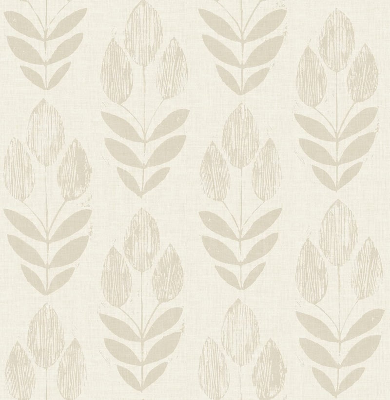 NuWallpaper Cream Folk Tulip Peel & Stick Wallpaper - Image 1
