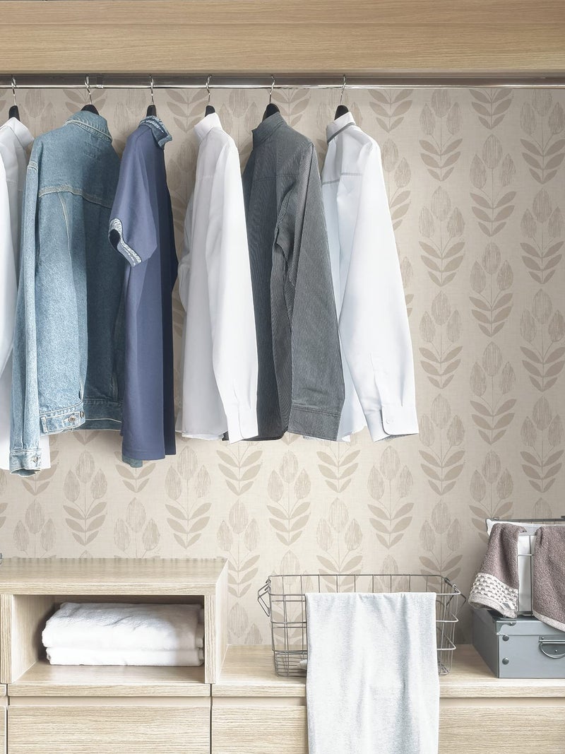 NuWallpaper Cream Folk Tulip Peel & Stick Wallpaper - Image 5