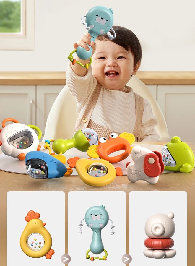 LIXADA 12PCS Baby Teethers Baby teething set Teether rattle toy Baby rattle toys Relieves your baby's teething discomfort Grip training Toys for early education for babies - Image 4