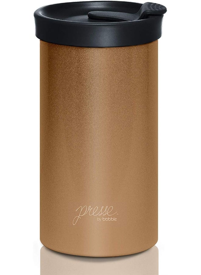 bobble PRESSE by Bobble French Coffee Press And Insulated Stainless Steel Travel Tumbler for OnTheGo Brewing 13 oz Brown - Image 5