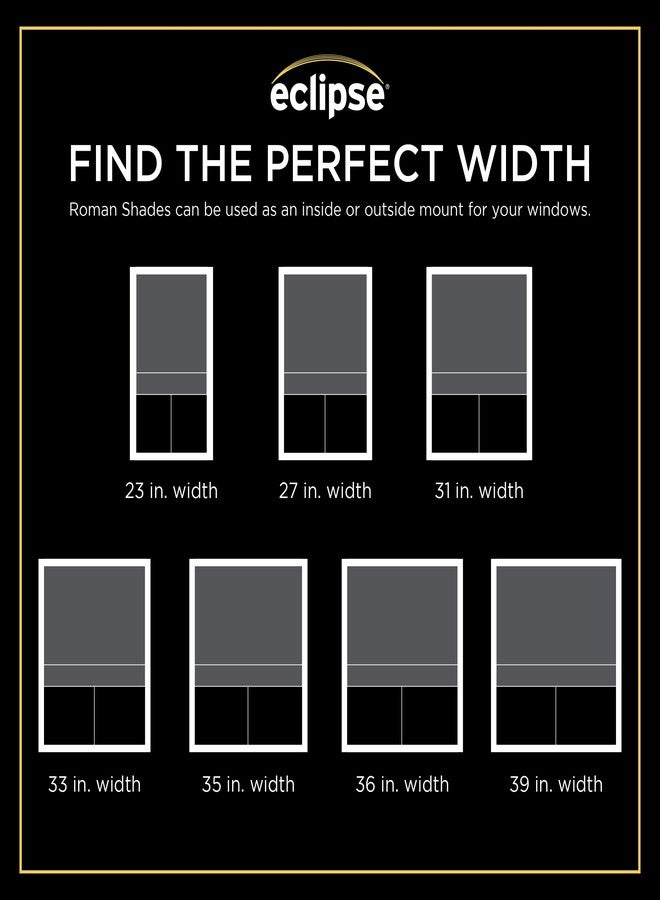 إكليبس ستارة إكليبس كيندال الرومانية المعتمة بنسبة 100%، لاسلكية، تقلل الضوضاء وتوفر الخصوصية المنزلية، عازلة حرارياً ومبطنة لتحسين كفاءة الطاقة، عرض 27 بوصة × طول 64 بوصة، لون أبيض - Image 2