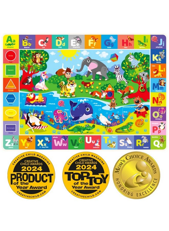 كوكا سجادة لعب أرضية للأطفال من QUOKKA - سجادة أبجدية فائقة النعومة بسطح مخملي للأطفال الصغار والرضع - سجادة مبطنة غير قابلة للانزلاق سميكة للغاية (0.8 سم) للزحف والمرح - سجادة هدايا قابلة للطي - Image 1