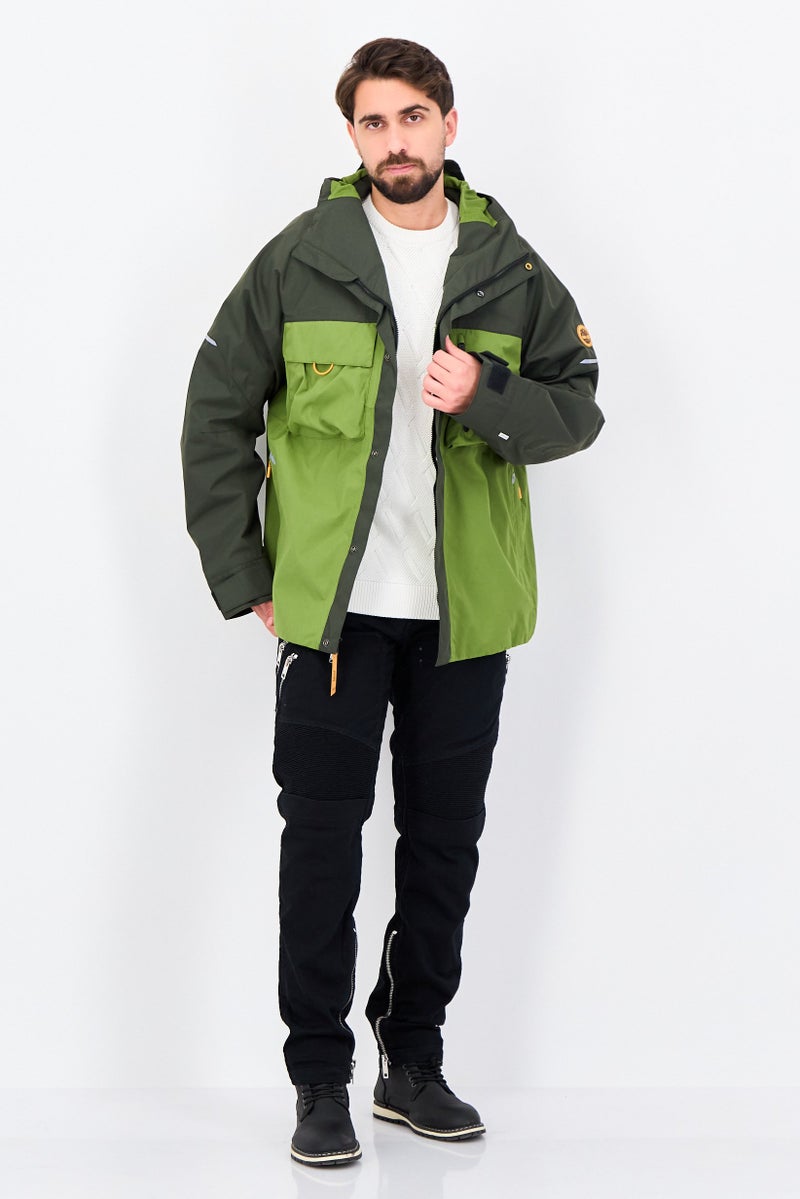 Timberland Men  Brand Logo Long Sleeve Hooded Jacket, Multicolor - Image 4