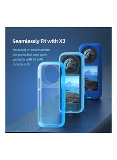 SYOSI Silicone Protective Case and Lens Guards for Insta360 X3, Anti-Scratch Body Silicone Cover and Waterproof Lens Protector  - Image 2