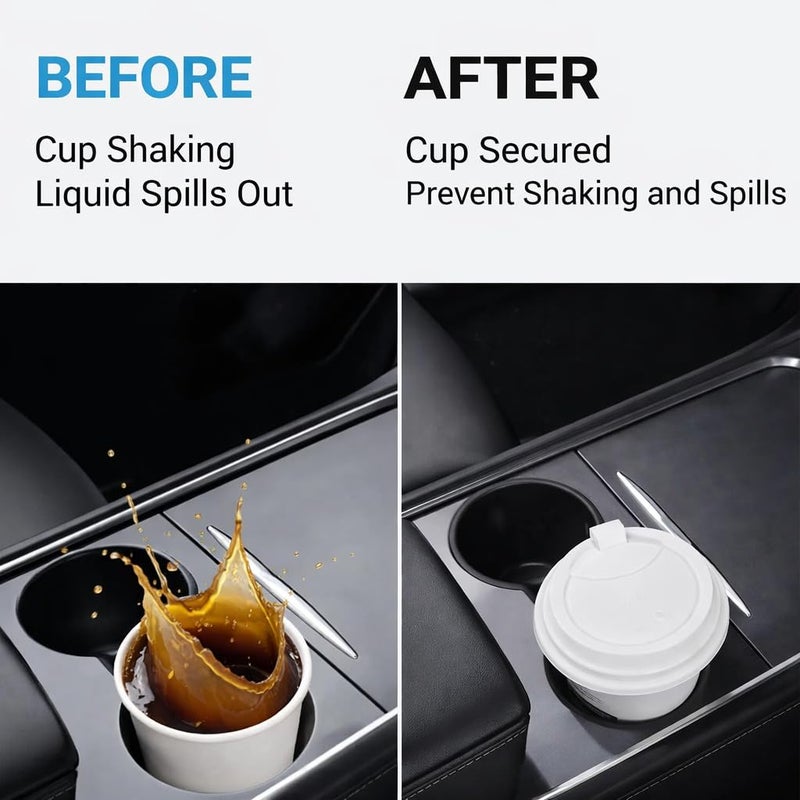 Motrobe 2023 2022 2021 Tesla Model Y Model 3 Center Console Cup Holder Insert ONLY FIT New Console - Image 3