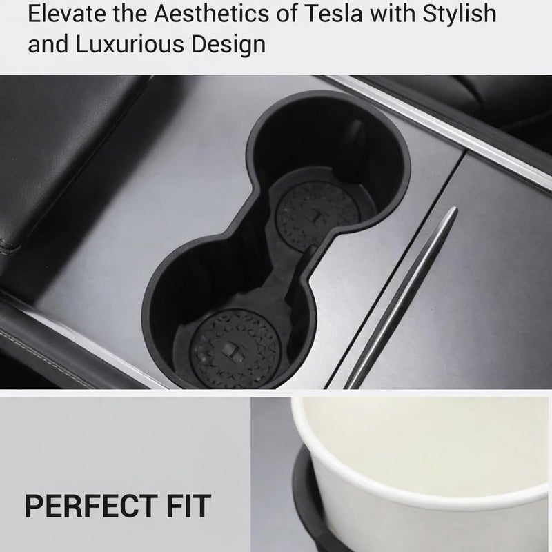 Motrobe 2023 2022 2021 Tesla Model Y Model 3 Center Console Cup Holder Insert ONLY FIT New Console - Image 5