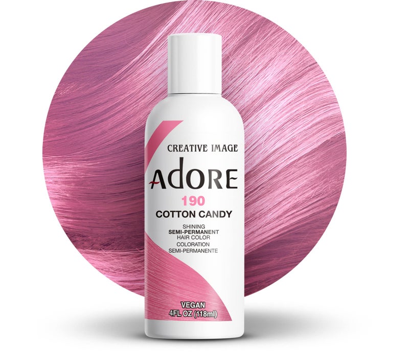 Adore Semi Permanent Hair Color - Vegan and Cruelty-Free Hair Dye - 4 Fl Oz - 190 Cotton Candy (Pack of 3) - Image 1