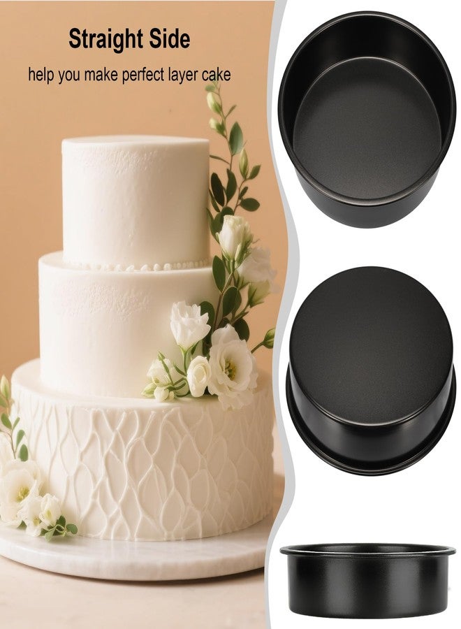 AWTBDP Round Cake Pans Set of 3 (6, 8, 10 Inch), Nonstick Circle Cake Pan with 90PCS Parchment Paper for Layer Cakes Deep-Dish Pizza Tart, Baking Pans Set for Christmas Birthday Thanksgiving, Dishwasher Safe - Image 3