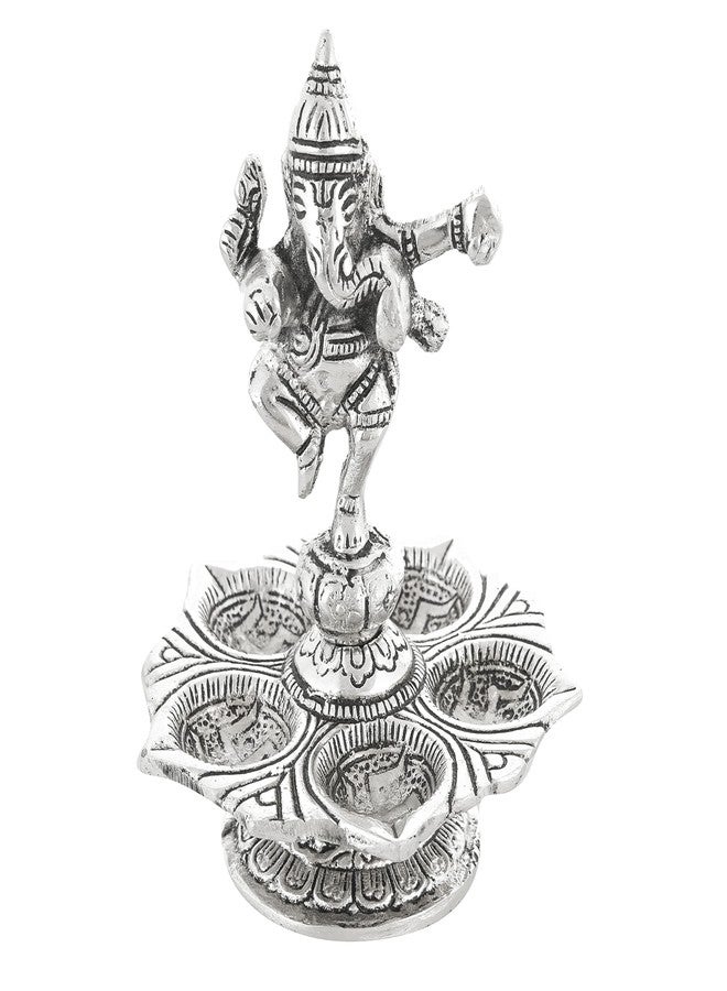 HOUZZPLUS Handicraft Ganesha Panchbatti Diya, Pancmukhi Diya Oil lamp for Home - Image 4