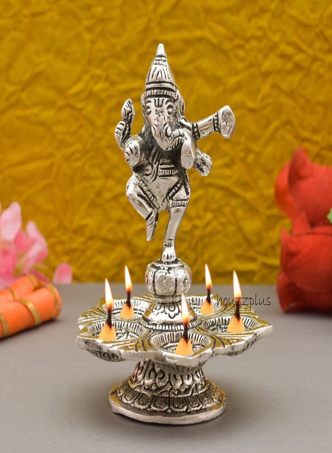 HOUZZPLUS Handicraft Ganesha Panchbatti Diya, Pancmukhi Diya Oil lamp for Home - Image 1