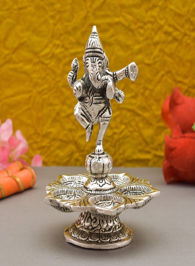 HOUZZPLUS Handicraft Ganesha Panchbatti Diya, Pancmukhi Diya Oil lamp for Home - Image 2