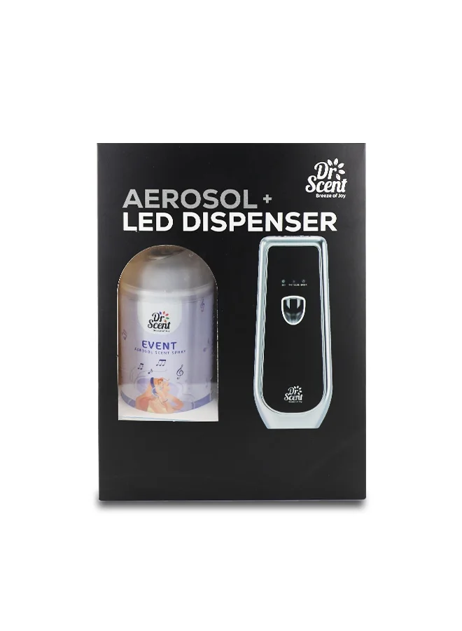 Dr Scent Dr Scent Breeze of Joy Air Freshener Combo  Kit | Best Automatic Air Freshener with LED Display Voltalia + 300ml Aerosol Refill | Enhanced Long-Lasting Fragrance for Homes & Offices (Event)