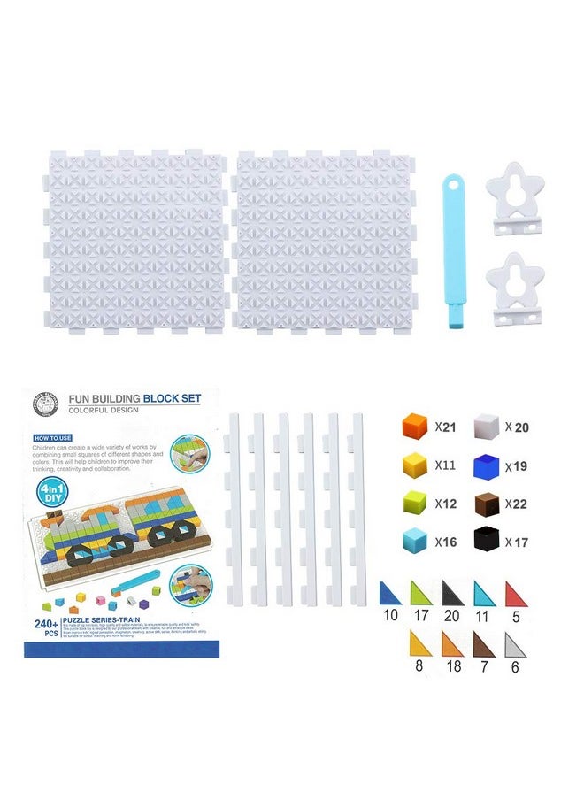 Vibgyor Vibes - Vibgyor Vibes 240 Pc DIY Transportation Building Blocks Jigsaw Puzzle - Image 1