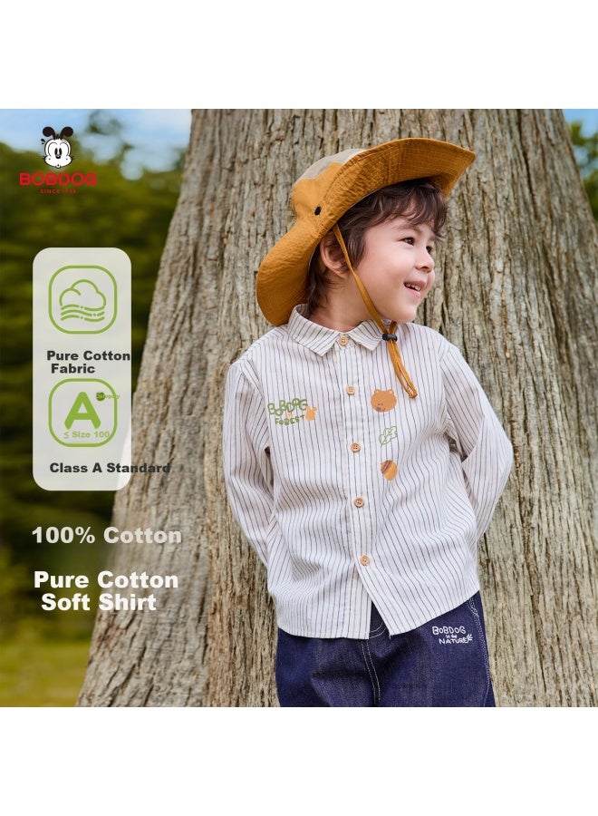 Bobdog Boys' Long Sleeve Striped Polo Shirt Casual Jacket For Toddlers Spring And Autumn - Image 1